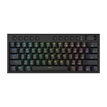 Papan Kekunci Mekanikal RGB Redragon K632 PRO Noctis 60%, Papan Kekunci Permainan Profil Rendah Ultra-Nipis Tri-Mod Bluetooth/2.4Ghz/Berwayar dengan Sambungan Tanpa Lengah