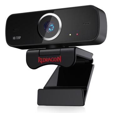 Kamera Web Redragon GW600 720P dengan Mikrofon Dwi terbina dalam Putaran 360 Darjah - Kamera Web Komputer USB 2.0 Skype