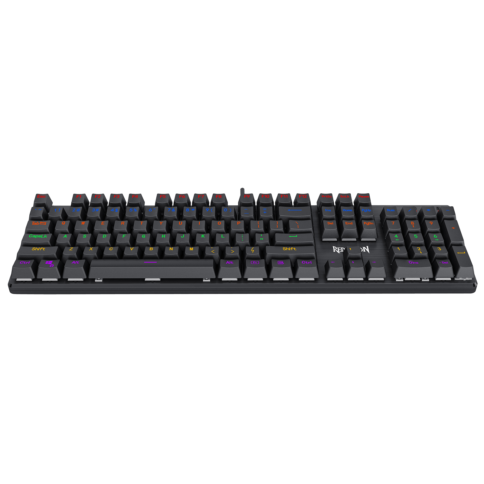 Papan Kekunci Permainan Redragon K608 Valheim Rainbow, Papan Kekunci Mekanikal NKRO 104 Kekunci