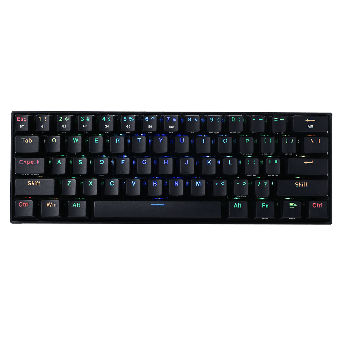 Papan Kekunci Mekanikal Wayarles Merah & Putih RGB 60% Redragon K530 (Suis Coklat)