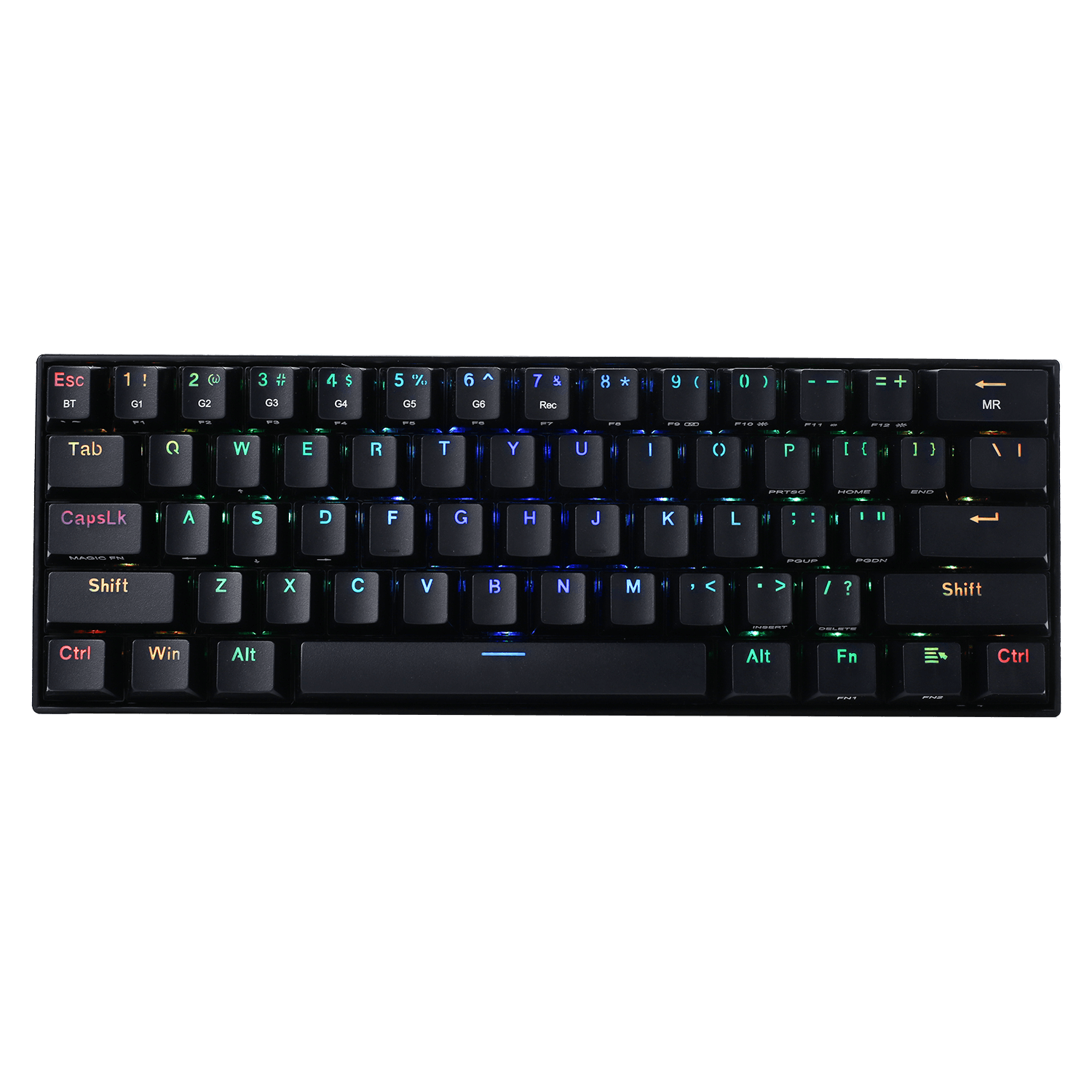 Papan Kekunci Mekanikal Wayarles Merah & Putih RGB 60% Redragon K530 (Suis Coklat)