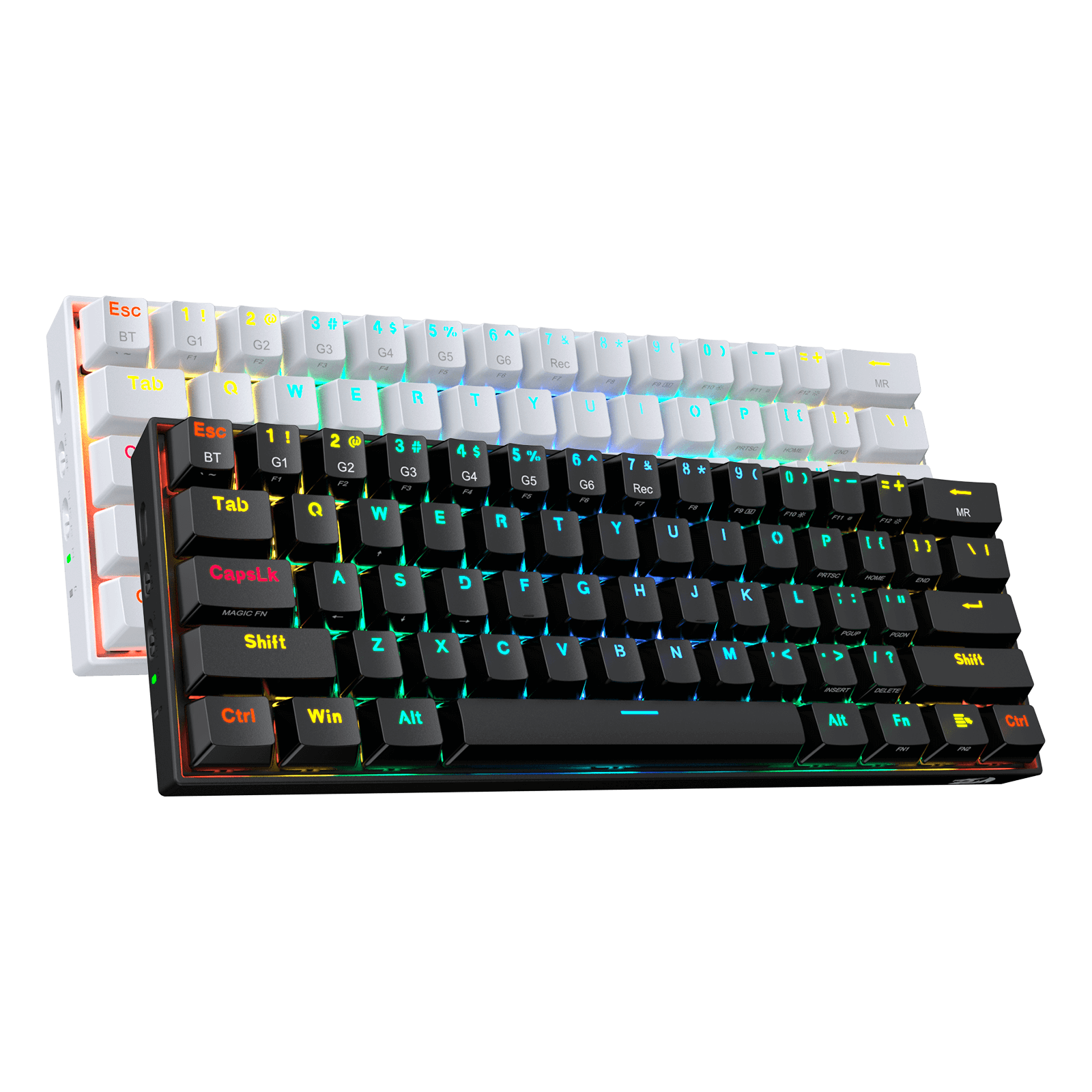 Papan Kekunci Mekanikal Wayarles Merah & Putih RGB 60% Redragon K530 (Suis Coklat)