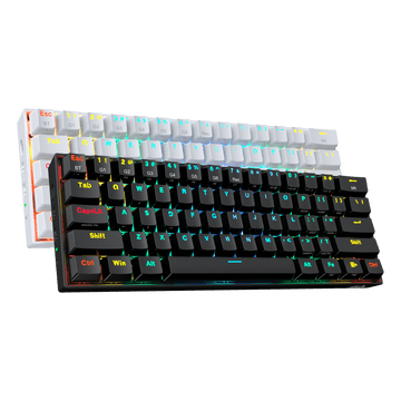 Papan Kekunci Mekanikal Wayarles Merah & Putih RGB 60% Redragon K530 (Suis Coklat)