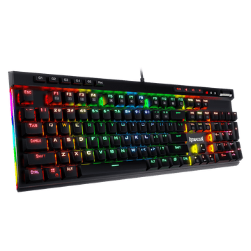 Papan Kekunci Permainan Mekanikal Lampu Latar RGB Redragon K580 dengan Kekunci Makro & Kawalan Media Khusus, Rakaman Makro Onboard (Suis Perang)
