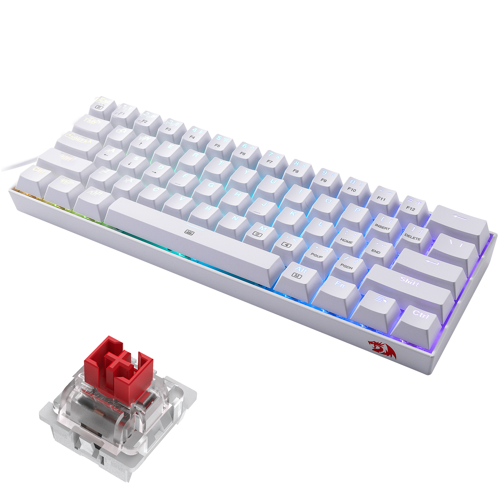 Papan Kekunci Mekanikal Gaming Berwayar Redragon K630W-RGB 60%