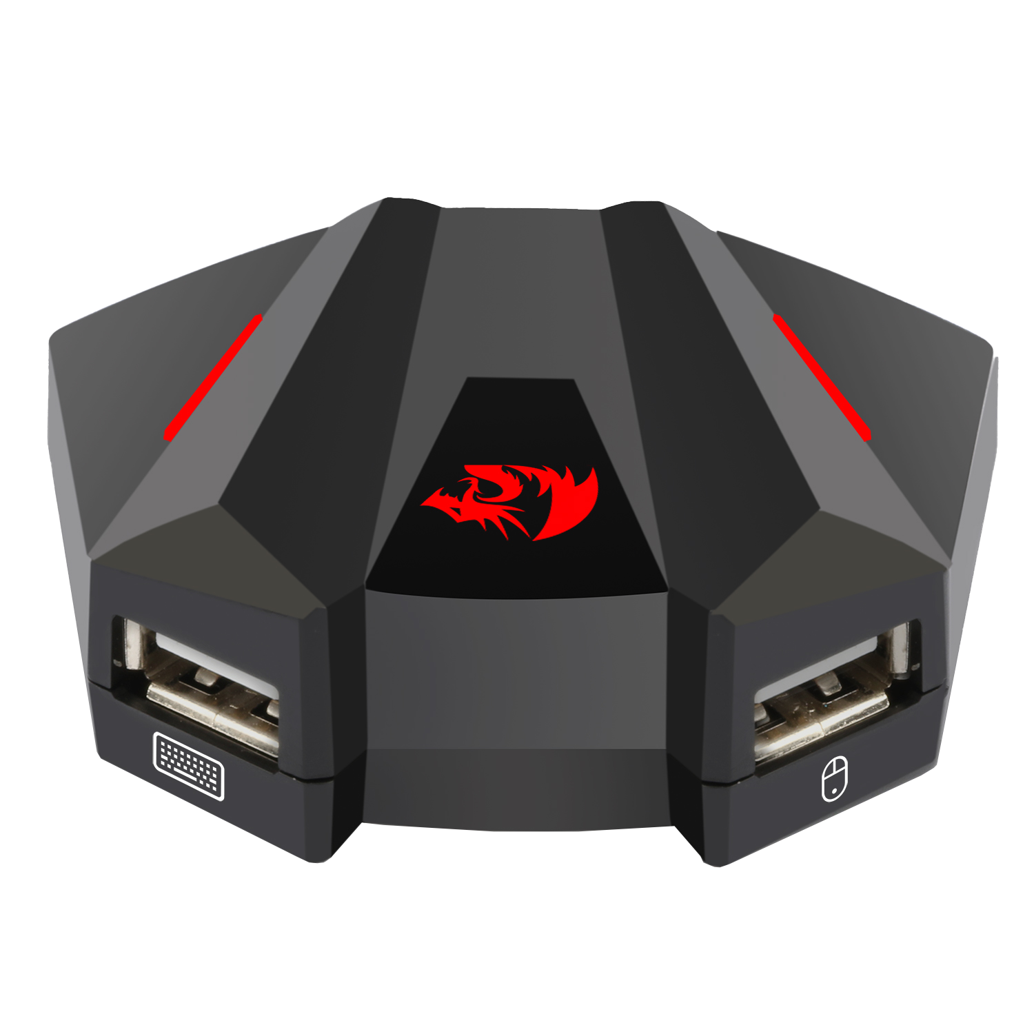 Penyesuai Papan Kekunci dan Tetikus Redragon GA250 Vulcan untuk PS3/4, NS dan Xbox One, Penukar Konsol Permainan LED Serasi dengan Nintendo Switch, Play Station3/4(Pro/Slim), Xbox One, Menyokong Sambungan Wayarles 2.4Ghz
