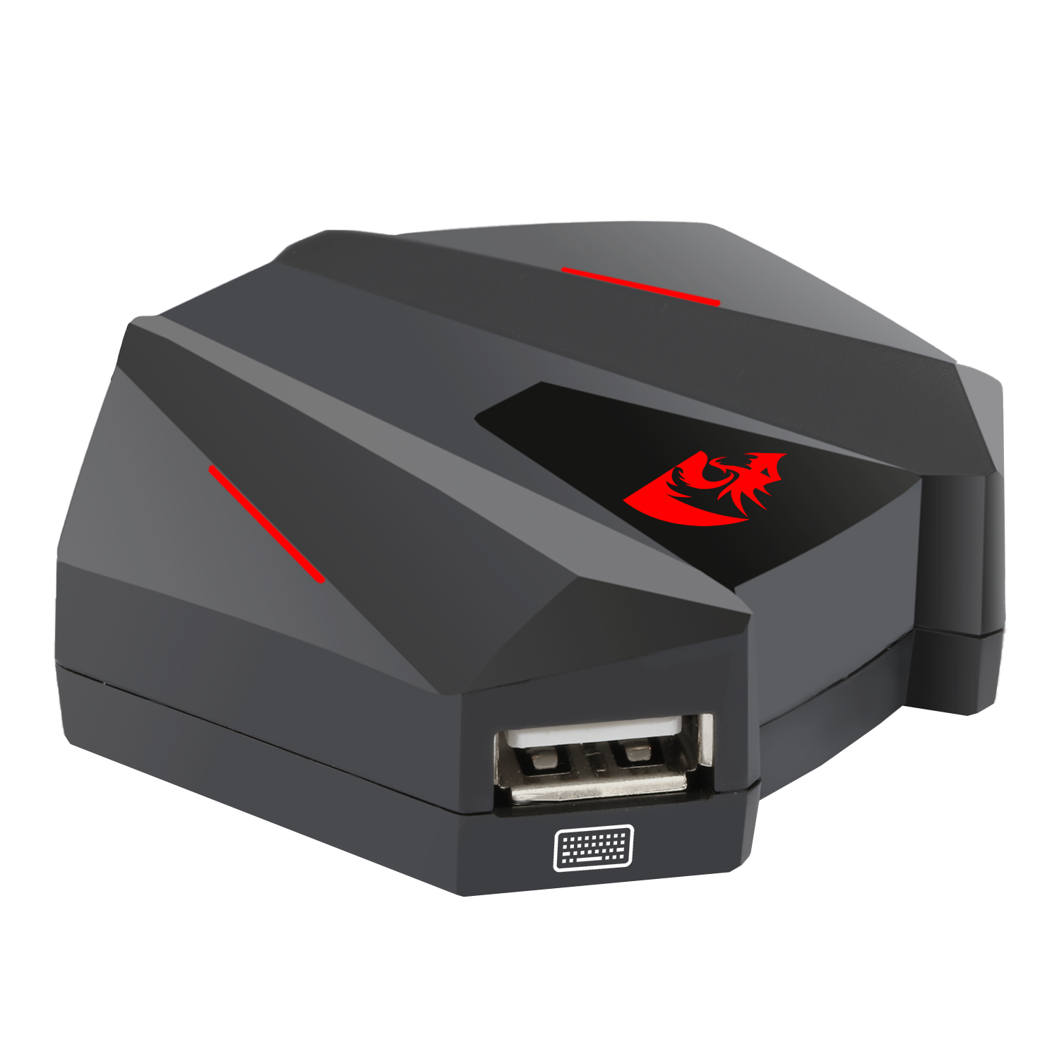 Penyesuai Papan Kekunci dan Tetikus Redragon GA250 Vulcan untuk PS3/4, NS dan Xbox One, Penukar Konsol Permainan LED Serasi dengan Nintendo Switch, Play Station3/4(Pro/Slim), Xbox One, Menyokong Sambungan Wayarles 2.4Ghz
