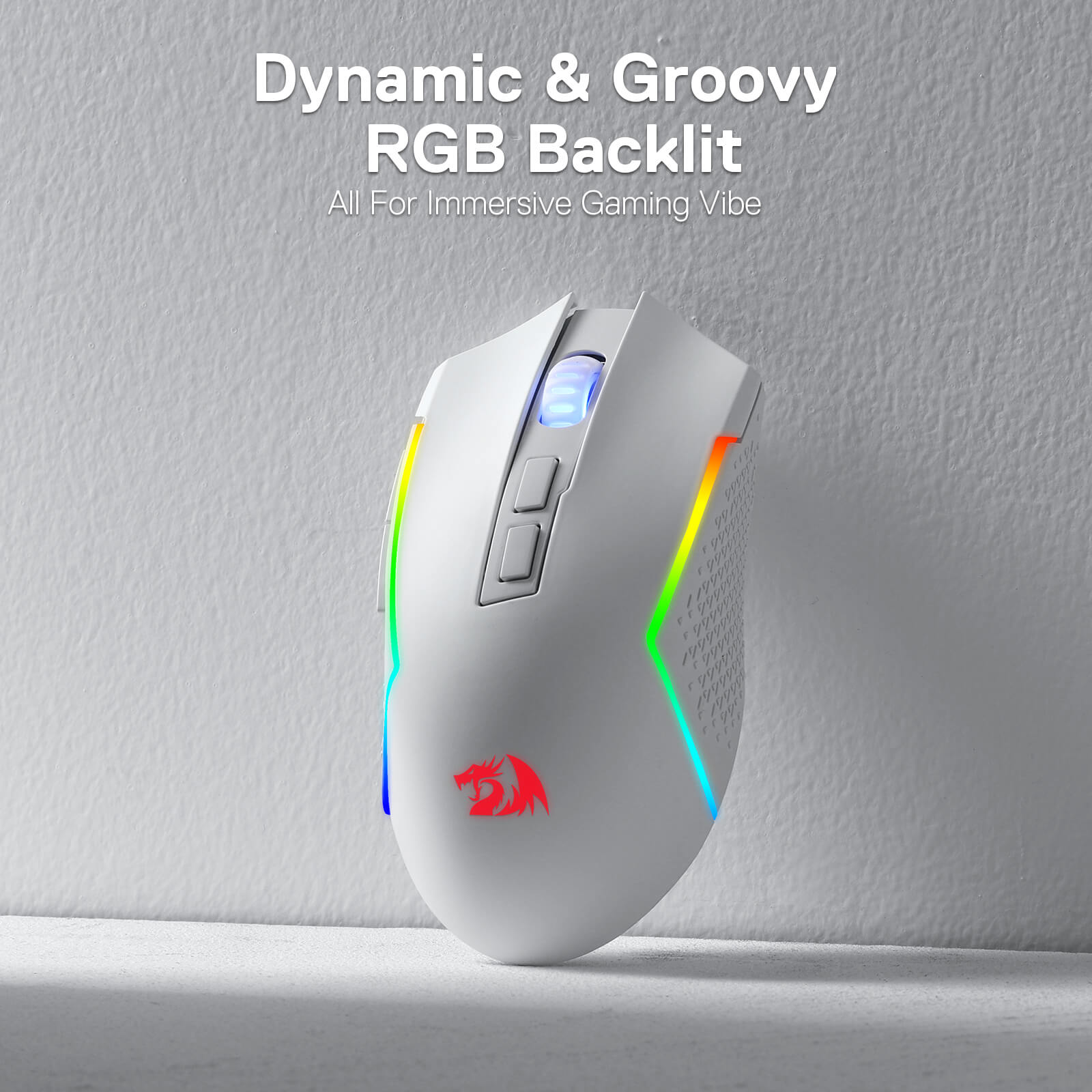 Redragon M693 Tetikus Permainan Bluetooth Wayarles, Tetikus Gamer Berwayar/Wayarles 8000 DPI dengan Sambungan 3-Mod, BT & Wayarles 2.4G, 7 Butang Makro, Kapasiti Kuasa Tahan Lama dan Lampu Latar RGB untuk PC/Mac/Komputer Riba