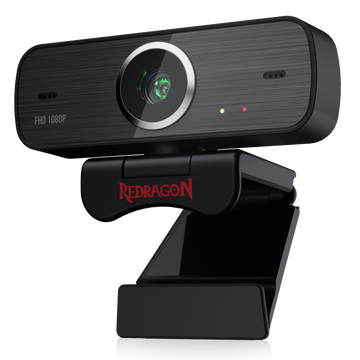 Kamera Web Redragon GW800 1080P dengan Mikrofon Dwi terbina dalam, Putaran 360 Darjah - Kamera Web Komputer USB 2.0 Skype
