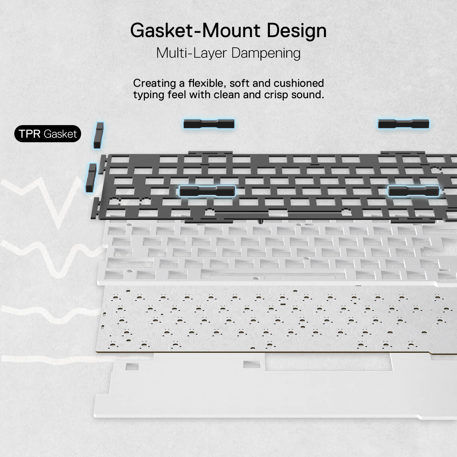 Papan Kekunci Permainan RGB Gasket Wayarles 78% Redragon K649 PRO, 3-Mod 82 Kekunci Papan Kekunci Mekanikal Padat Boleh Tukar Panas Sepenuhnya Lutsinar dengan Soket yang Dinaik Taraf, Buih Penyerap Bunyi, Suis Tersuai Lut Cahaya