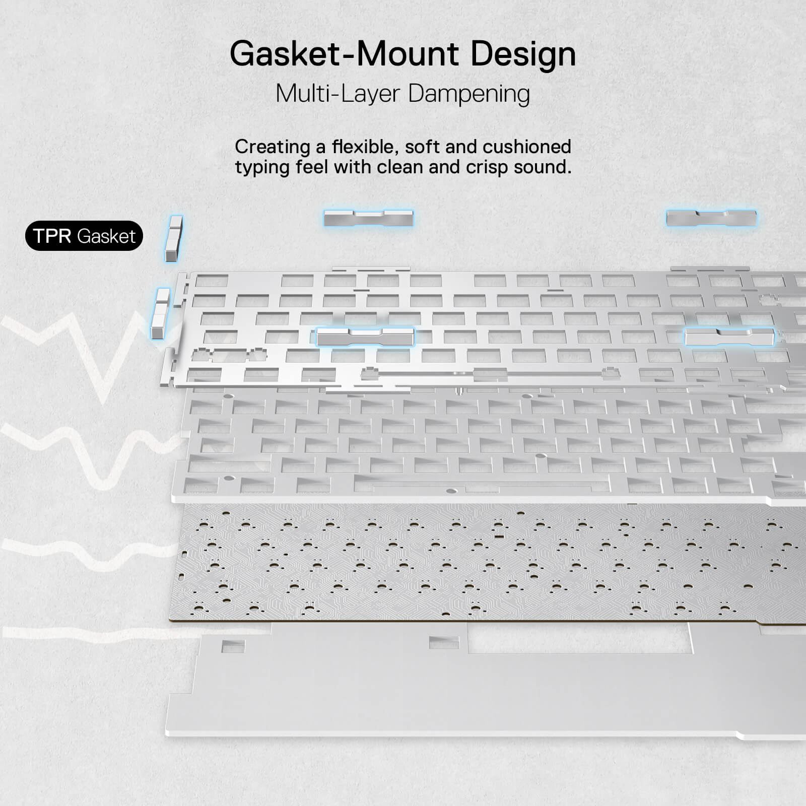 Papan Kekunci Permainan RGB Gasket Wayarles 78% Redragon K649 PRO, 3-Mod 82 Kekunci Papan Kekunci Mekanikal Padat Boleh Tukar Panas Sepenuhnya Lutsinar dengan Soket yang Dinaik Taraf, Buih Penyerap Bunyi, Suis Tersuai Lut Cahaya