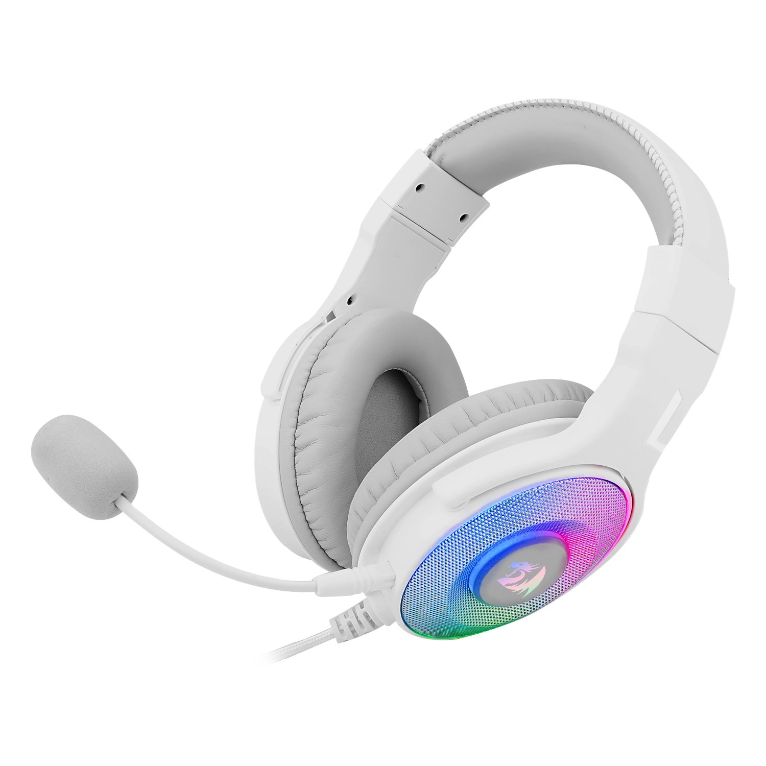 Set Kepala Permainan Berwayar Redragon H350 Pandora RGB, Lampu Latar RGB Dinamik - Bunyi Keliling Stereo - Pemacu 50MM - Mikrofon Boleh Tanggal, Fon Kepala Atas Telinga Berfungsi untuk PC/PS4/XBOX One/NS