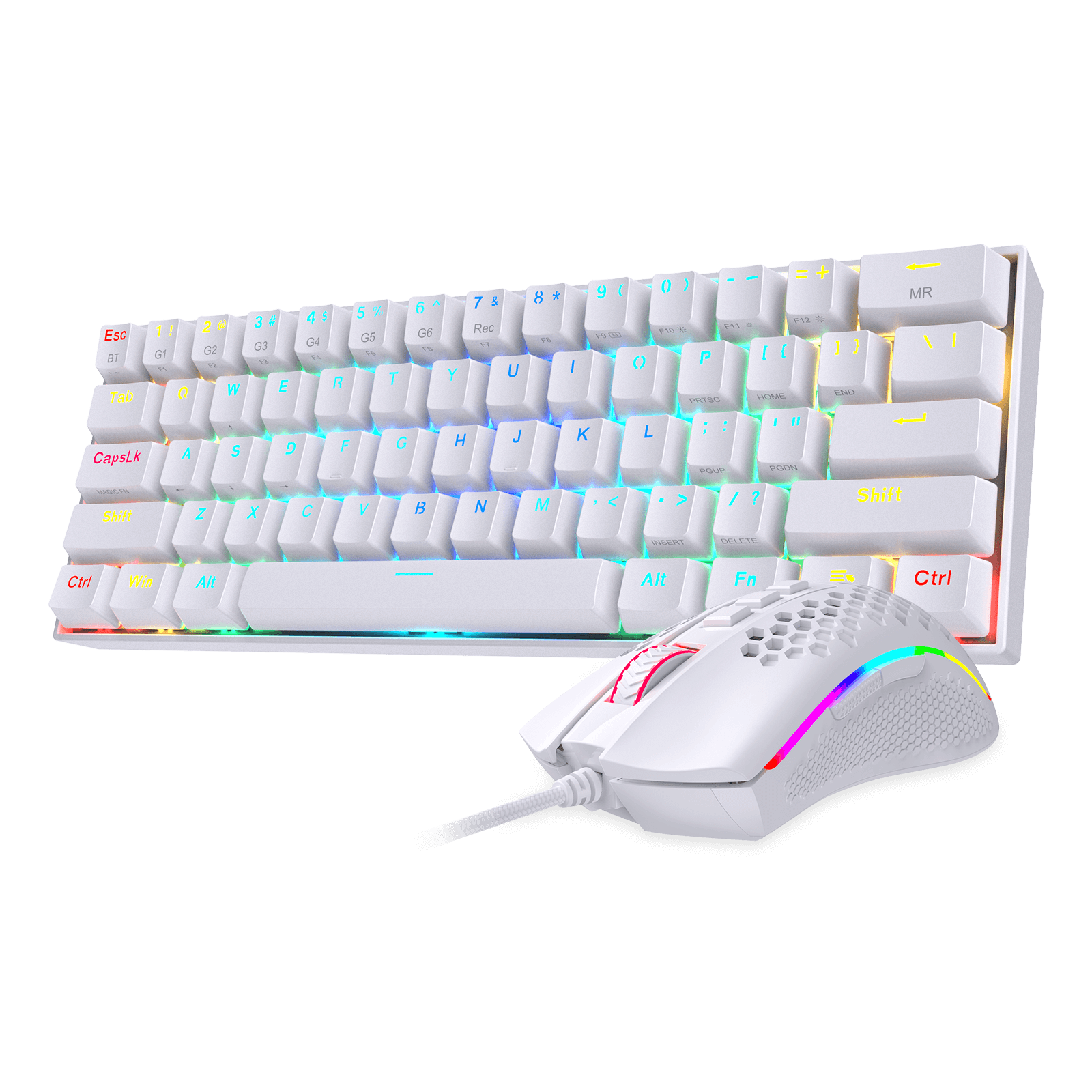 Papan Kekunci Mekanikal Tanpa Wayar RGB 60% Redragon K530 Berkas Tetikus Permainan RGB Ringan M808